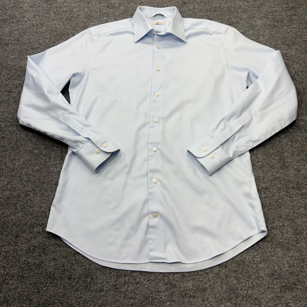 Suitsupply Traveller Light Blue Slim Fit Dress Shirt 15.75 40 Long Sleeve Mens